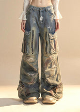 American high street wide-leg jeans